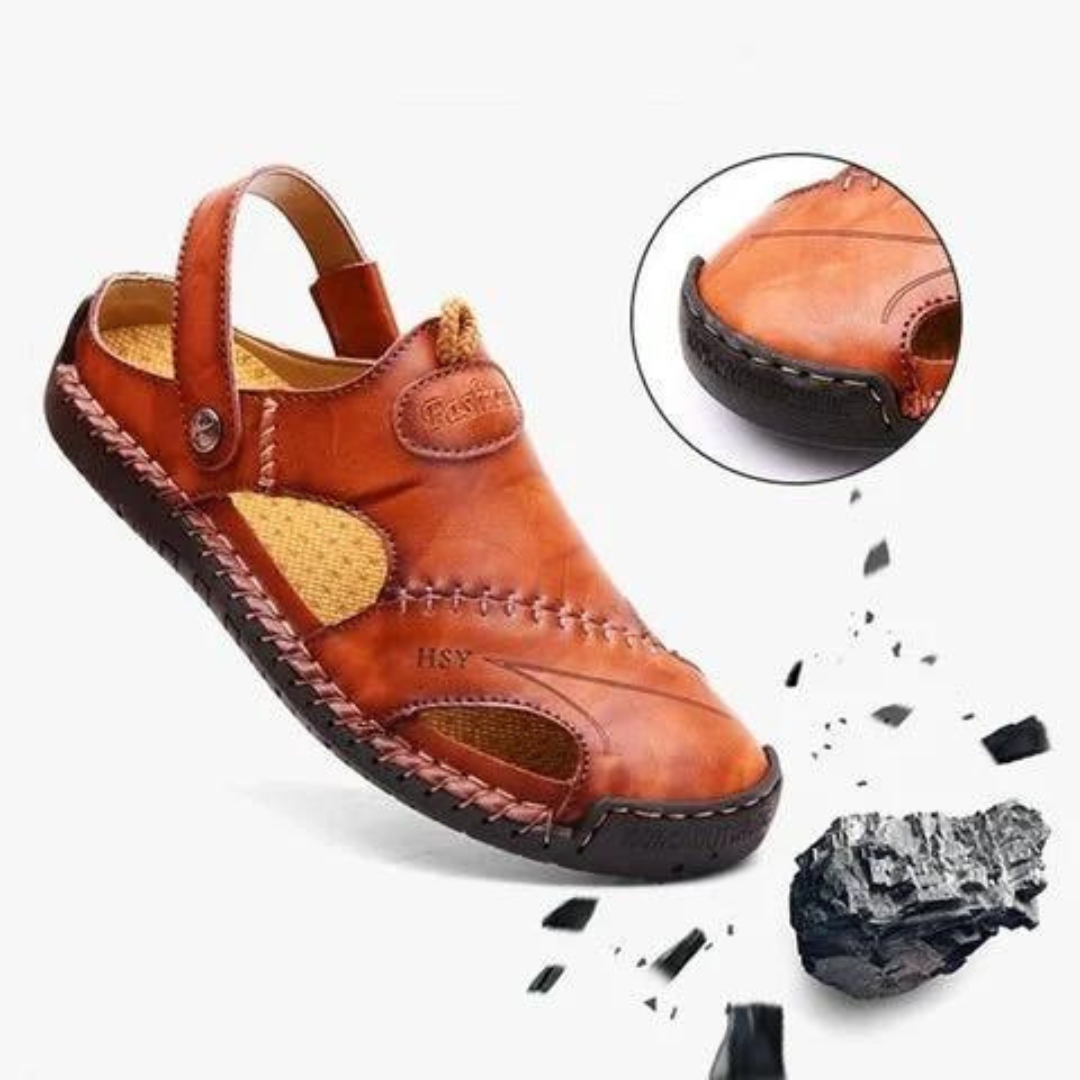 LeatherSandals - Zacht Lederen Heren Ademend Buitensandalen