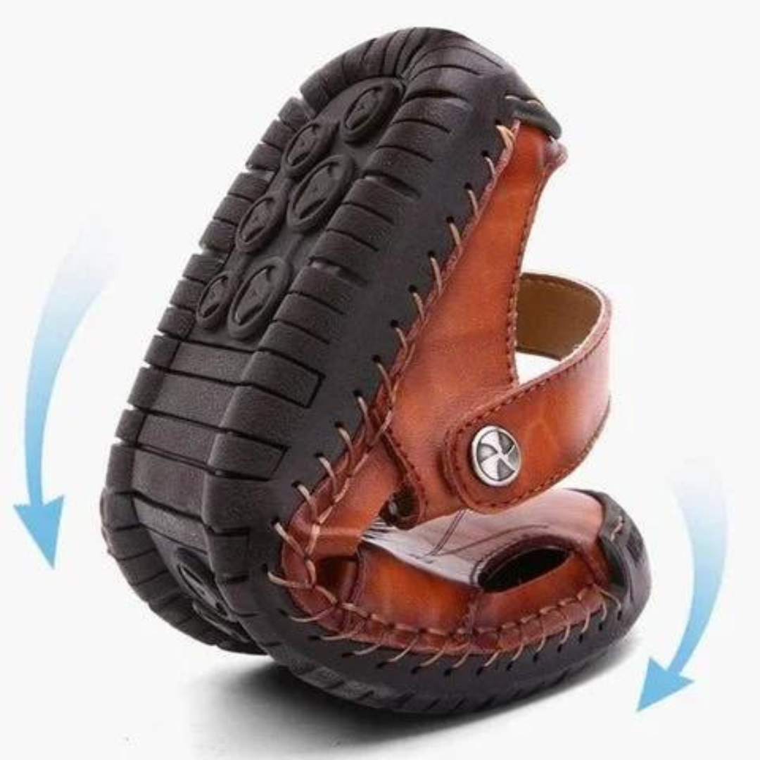 LeatherSandals - Zacht Lederen Heren Ademend Buitensandalen