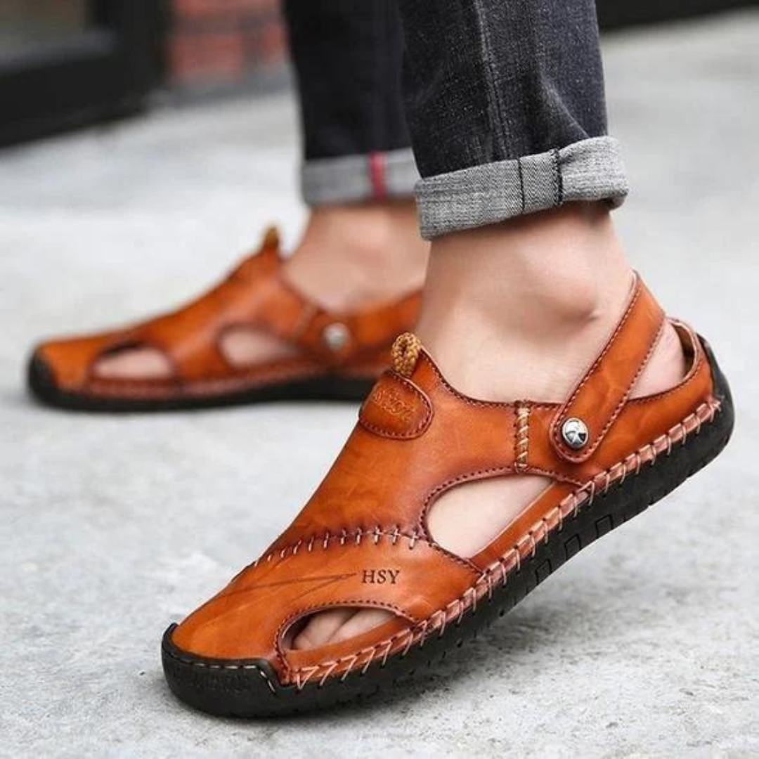 LeatherSandals - Zacht Lederen Heren Ademend Buitensandalen