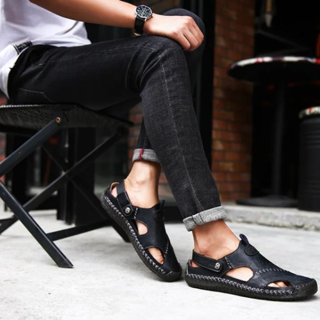 LeatherSandals - Zacht Lederen Heren Ademend Buitensandalen