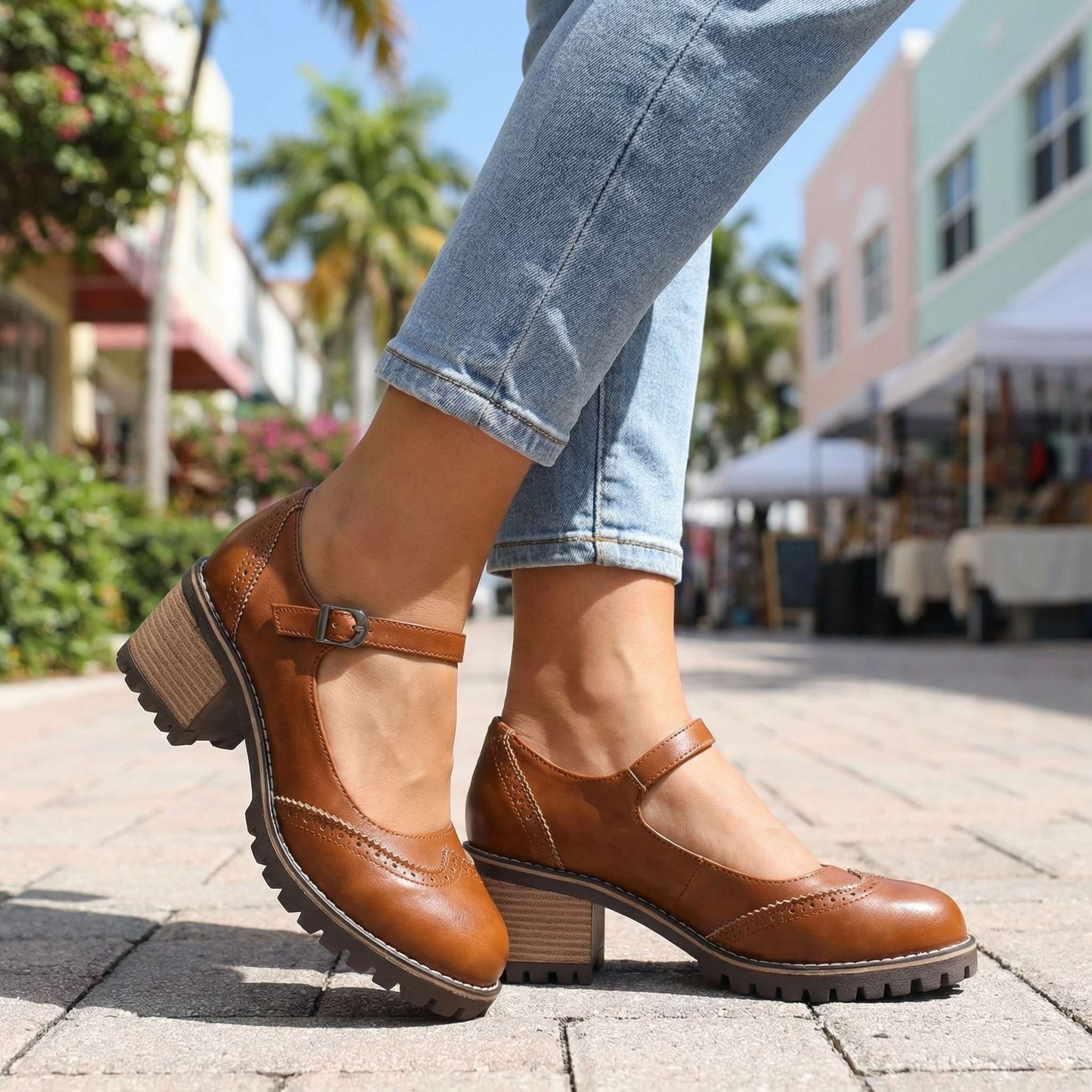 Wies - Vintage damesschoenen met verstelbare band