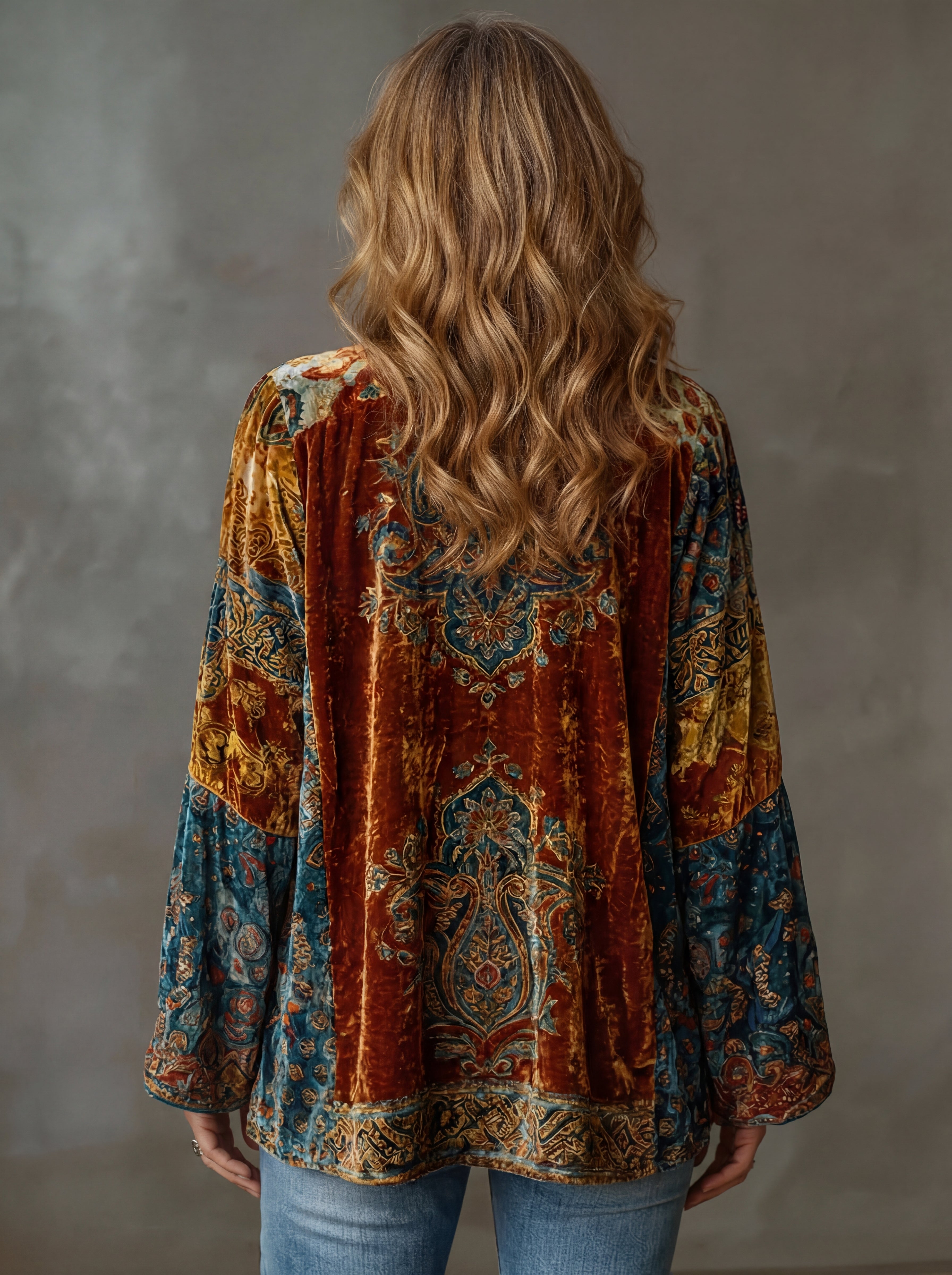 Ariana - Vrouwen Kimono Jas Vloeiend Bohemian Geborduurd Patroon Elegante Stijl