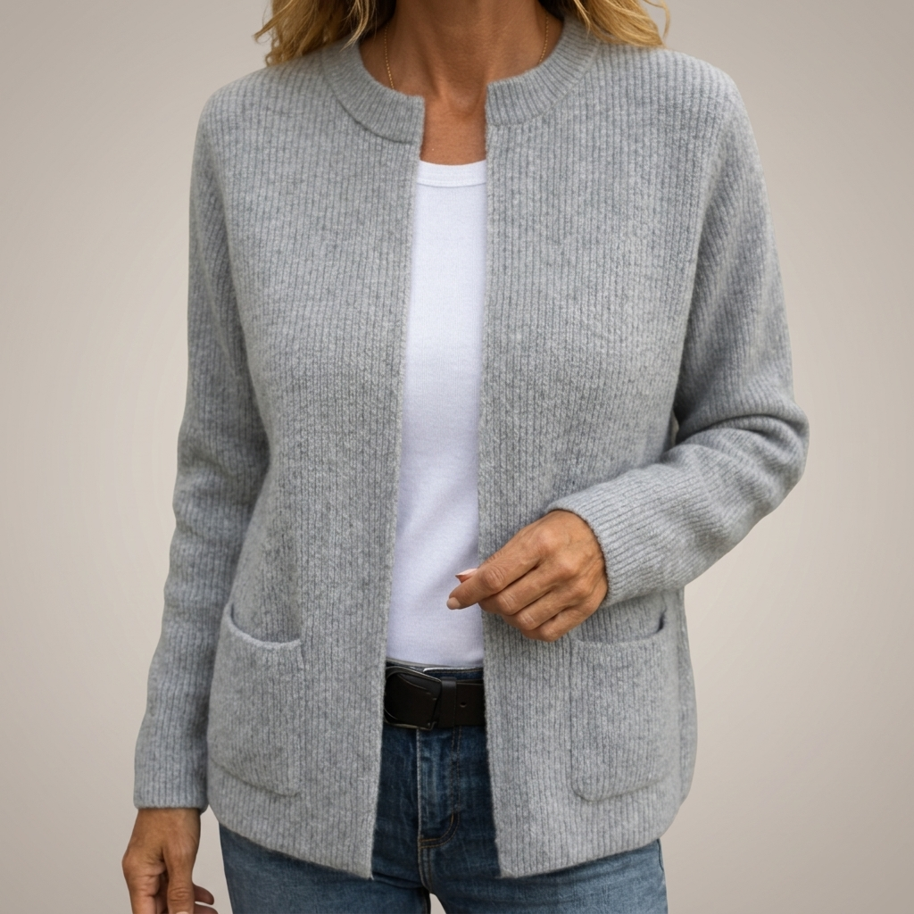 Fenne - Dames vest van zacht breiwerk met ritssluiting