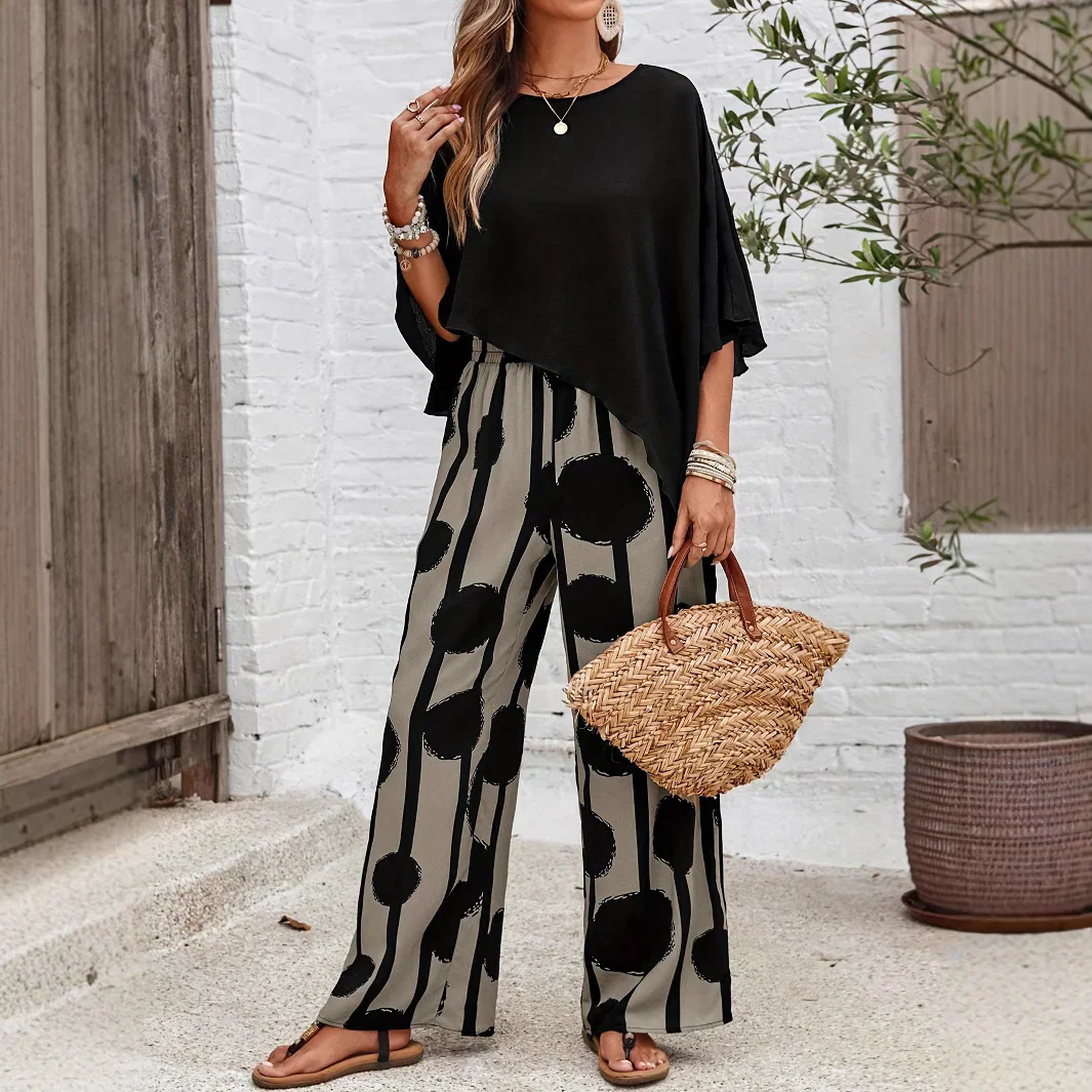 Mireth - Dames Set Moderne Artistische Print Elegante Twee-Delige Set