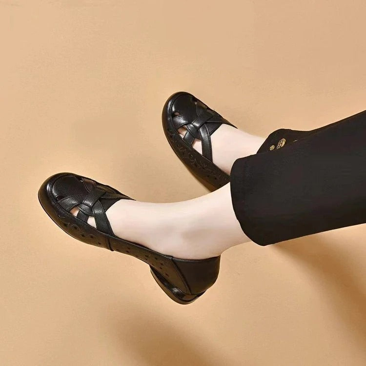 Kavrine - Dames Platte Schoenen Van Gesneden Leer Elegant Slip-On