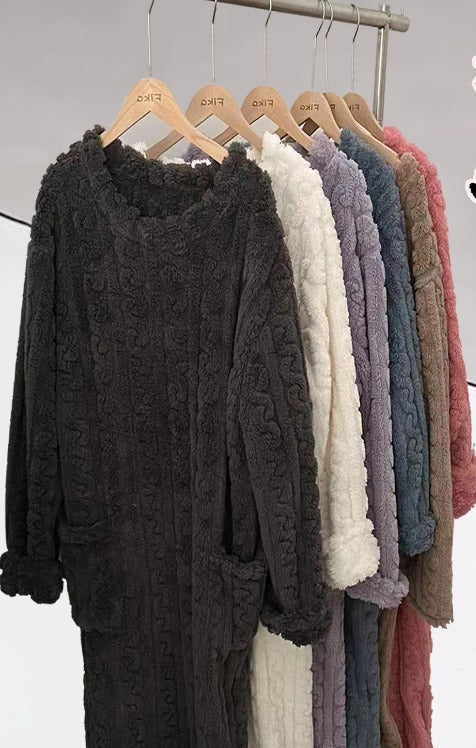 Oravienna - Ultra-Zachte Winterrobe van Jacquard Fleece