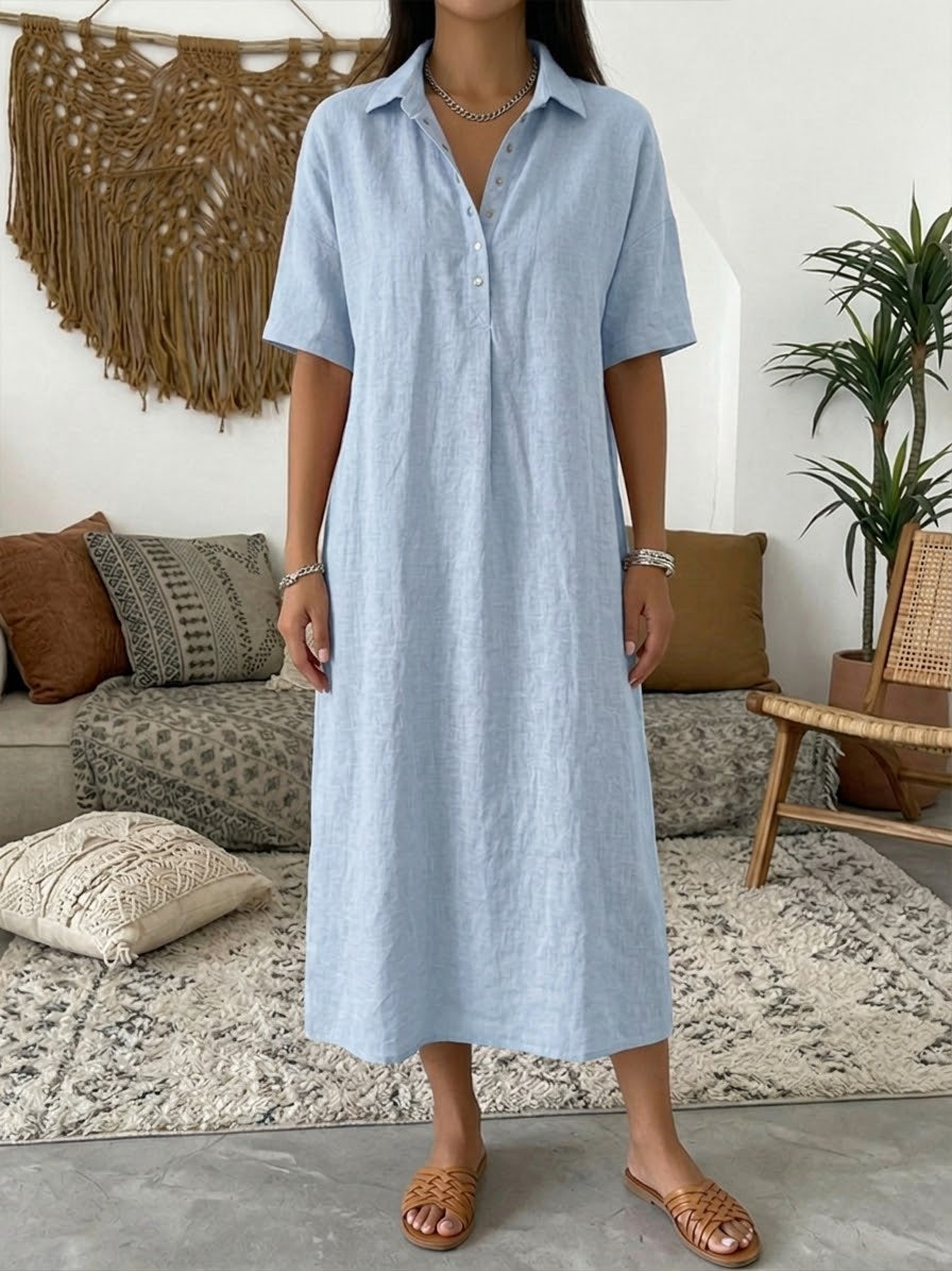 Iovelle - Dames polo jurk va katoen en linnen