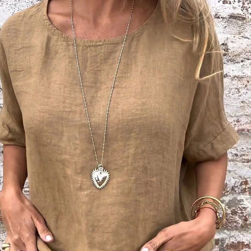 Kira - Casual blouse van katoen en linnen