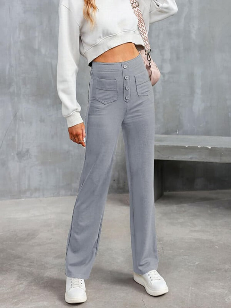 Nara - Hoge stretch - rechte broek met hoge taille