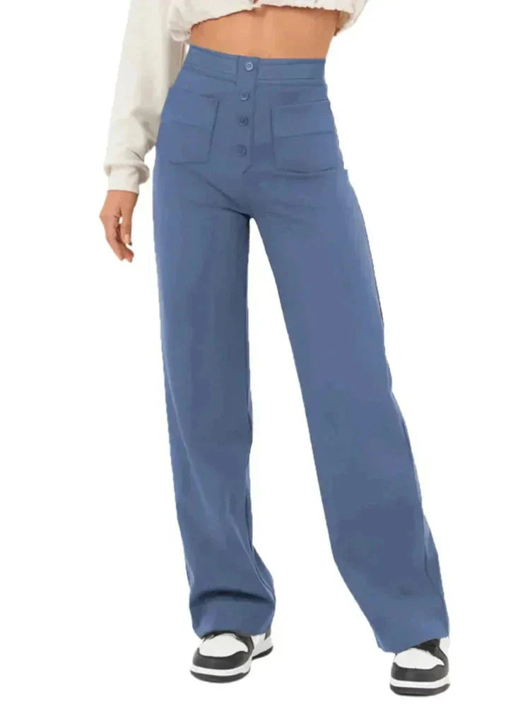 Nara - Hoge stretch - rechte broek met hoge taille