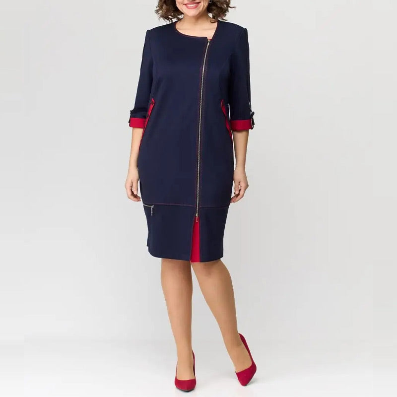 Hermine - Elegante Vrouwelijke Jurk met Zijrits