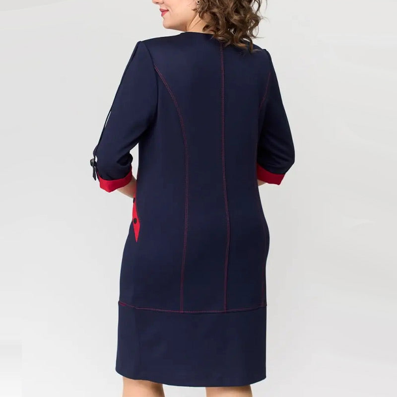Hermine - Elegante Vrouwelijke Jurk met Zijrits