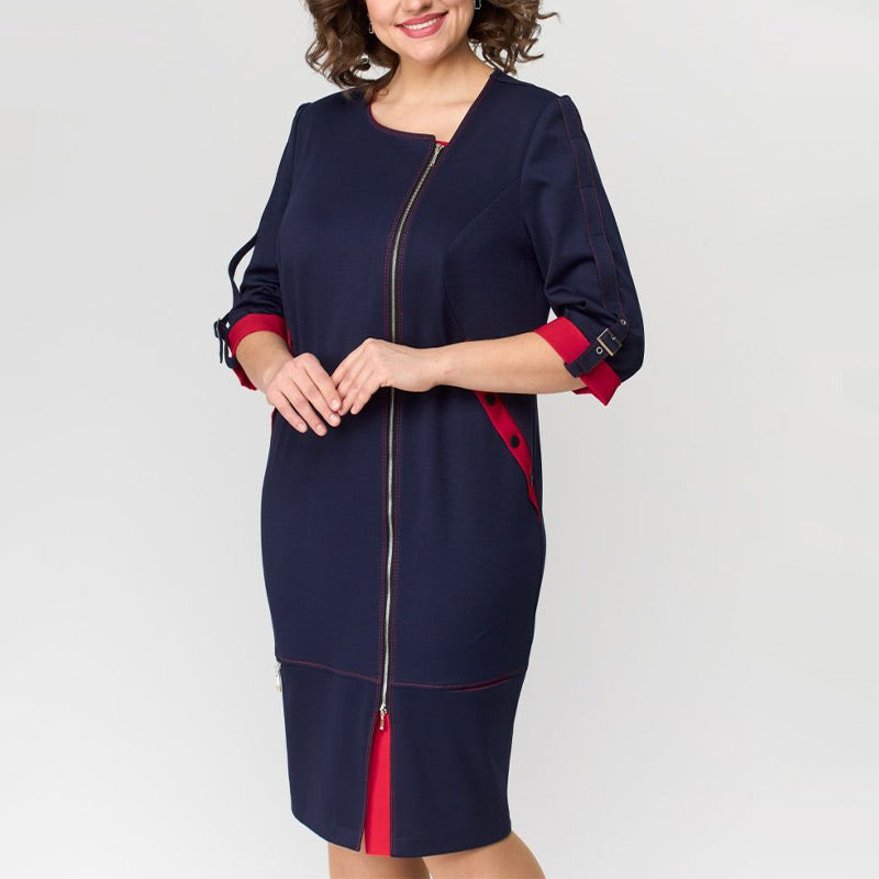 Hermine - Elegante Vrouwelijke Jurk met Zijrits