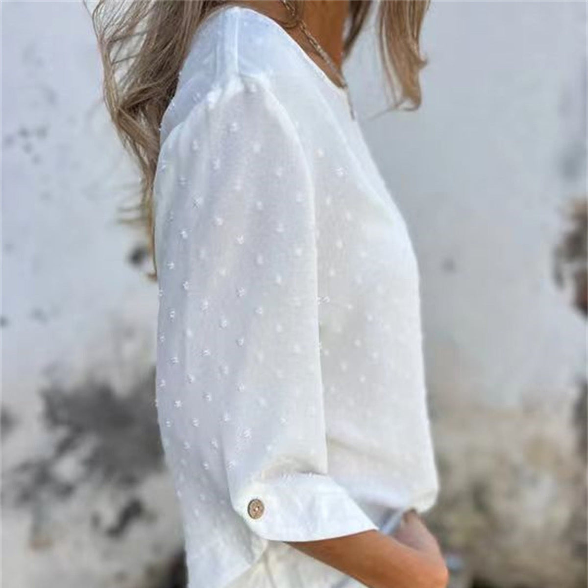 Marinette - Casual jacquard bovenstuk met ronde hals voor dames