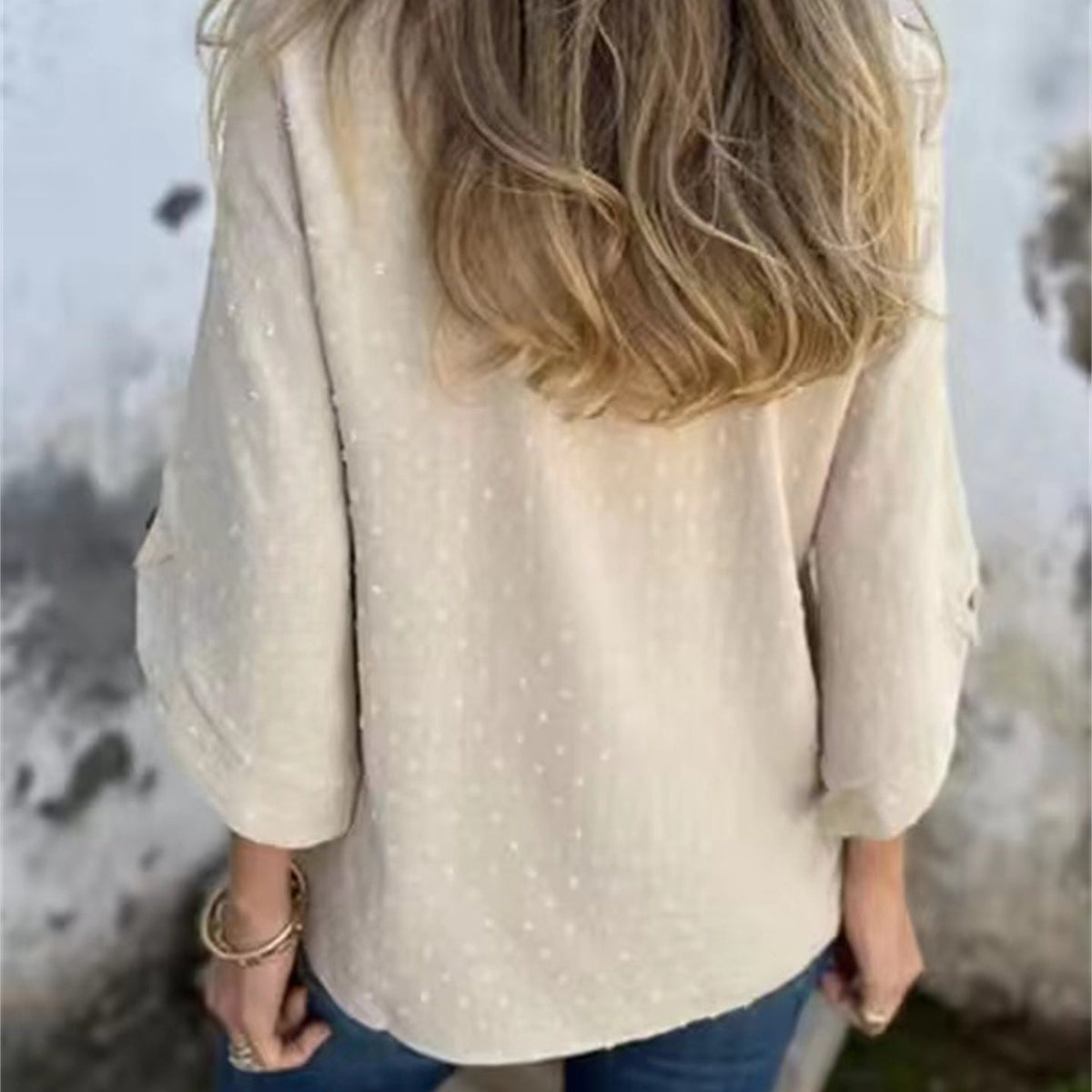 Marinette - Casual jacquard bovenstuk met ronde hals voor dames