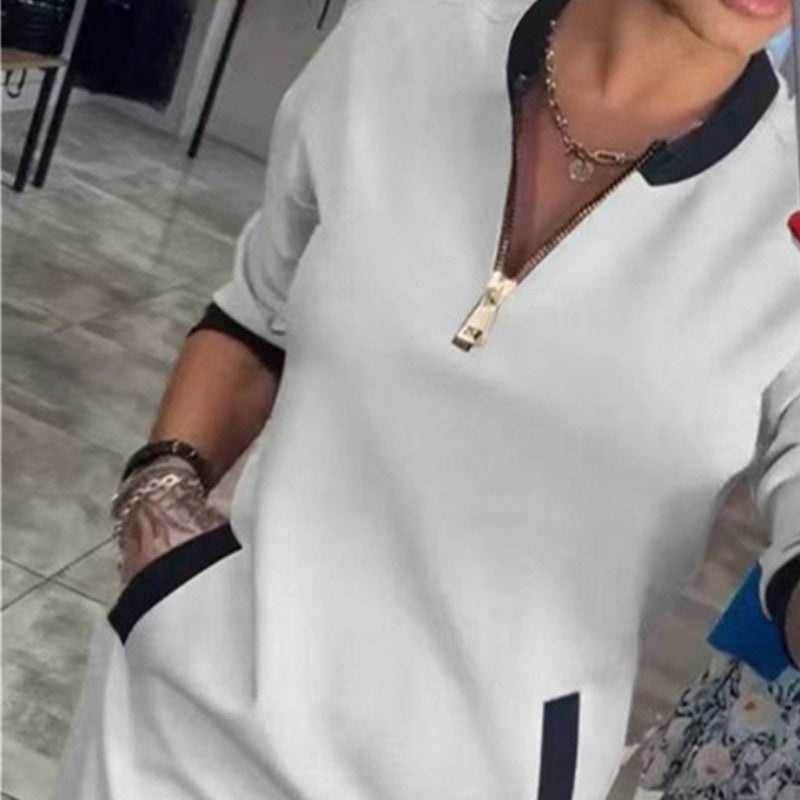 Myrthe - Elegante Jurk met V-hals en Ritssluiting