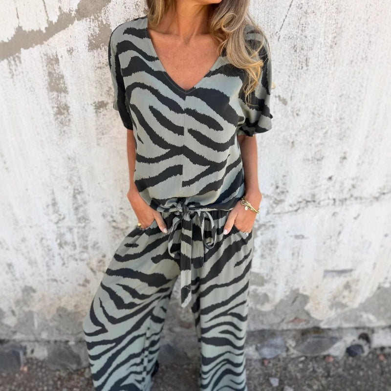 Alina - Tweedelige zebraprint set voor vrouwen
