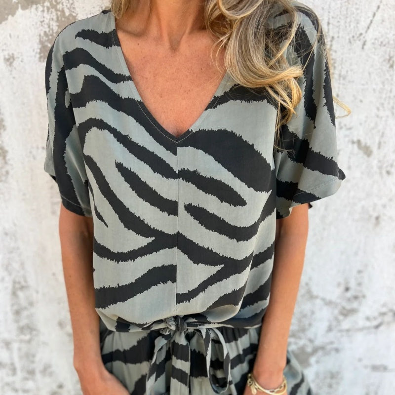 Alina - Tweedelige zebraprint set voor vrouwen