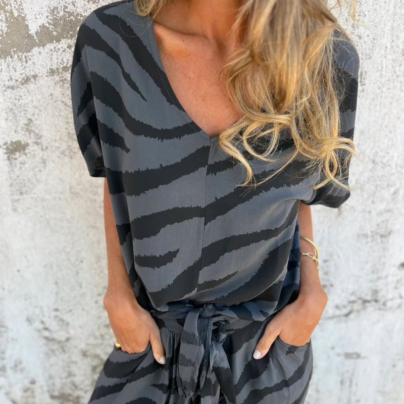Alina - Tweedelige zebraprint set voor vrouwen