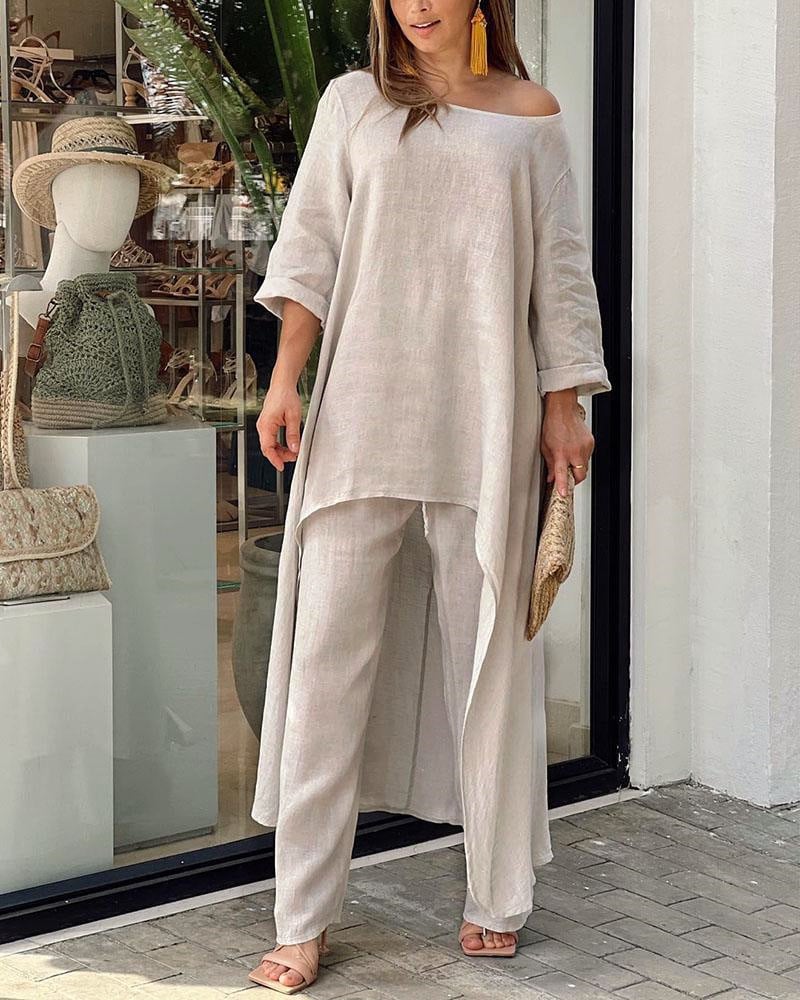 Clarisse - Casual linnen set voor dames