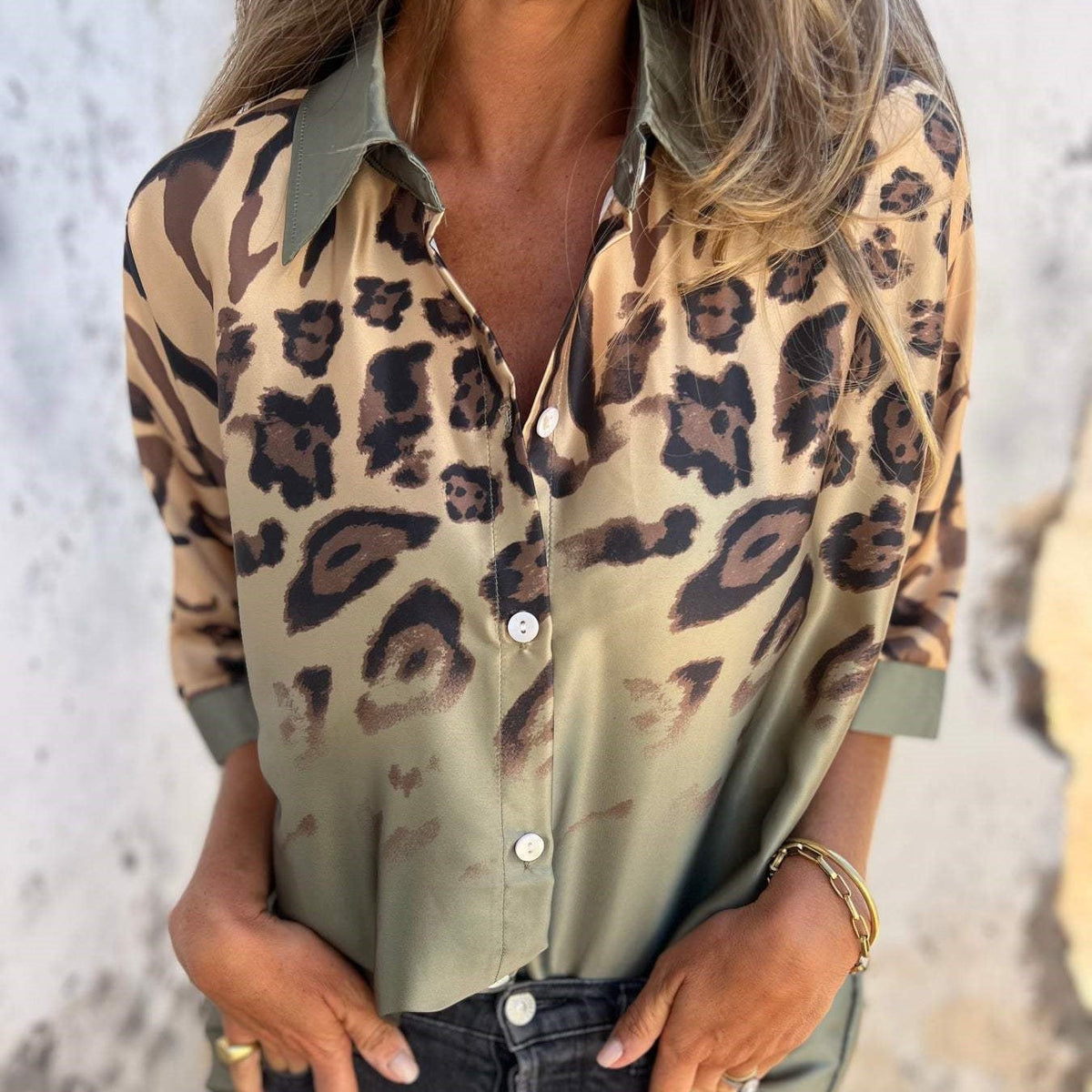 Marthe - Dames blouse met luipaardprint
