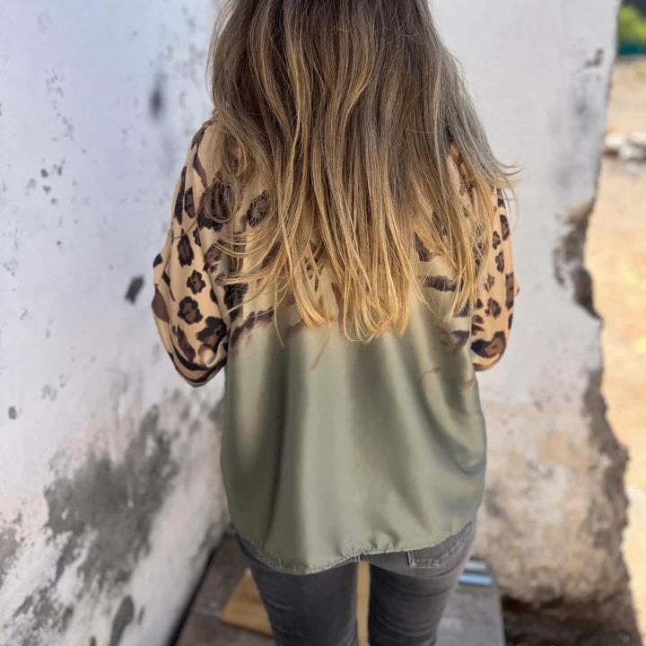 Marthe - Dames blouse met luipaardprint