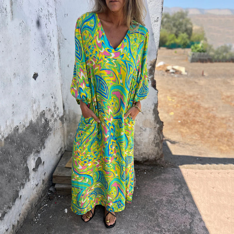 Herminie - Elegante Maxi jurk met prachtige zomerprint voor dames