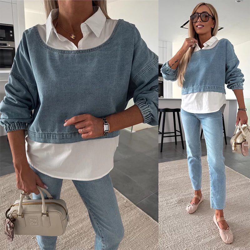 Jaselle - Moderne Denim Ensemble voor Dames