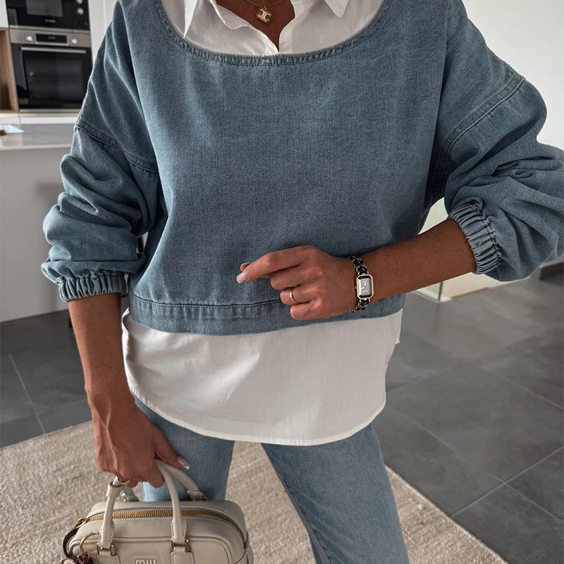 Jaselle - Moderne Denim Ensemble voor Dames