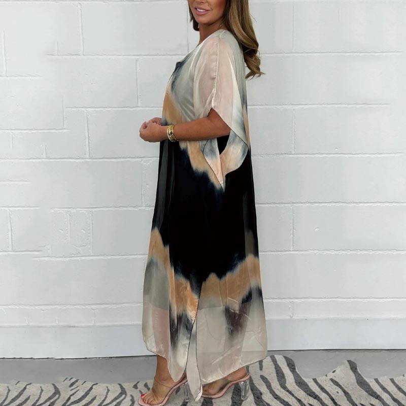 Magalie - Chiffon jurk met dip-dye effect voor dames