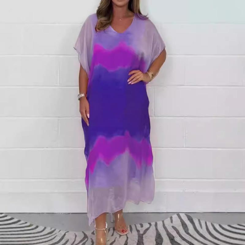 Magalie - Chiffon jurk met dip-dye effect voor dames