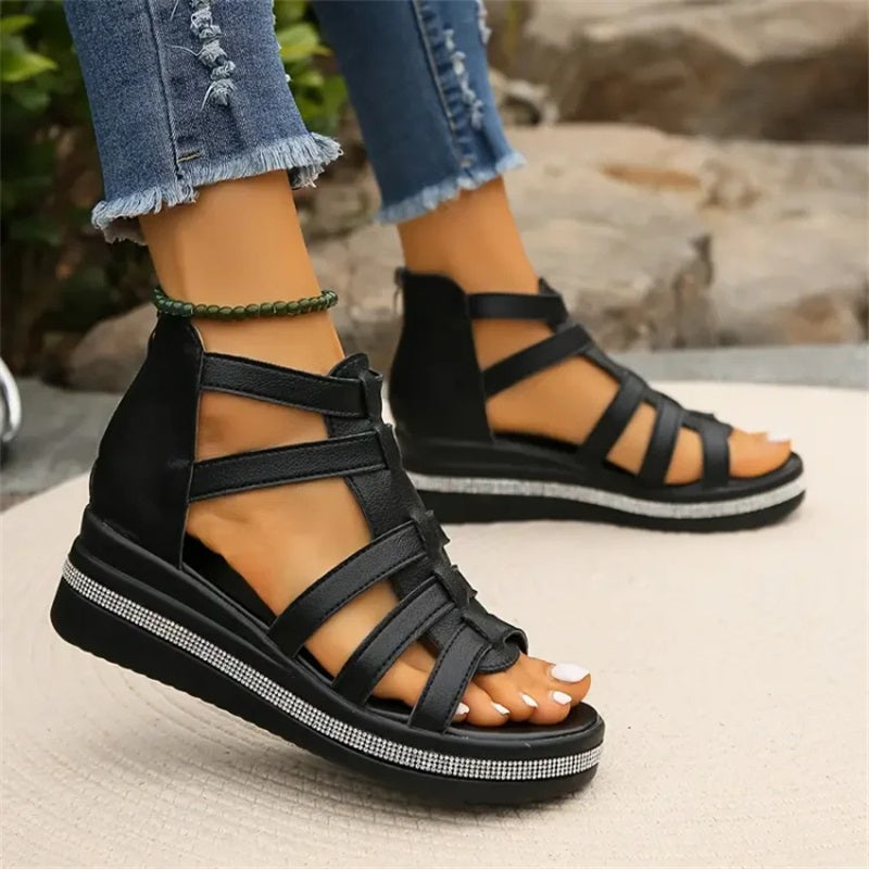 Tina - Platform Sandalen met Strass-embellishment