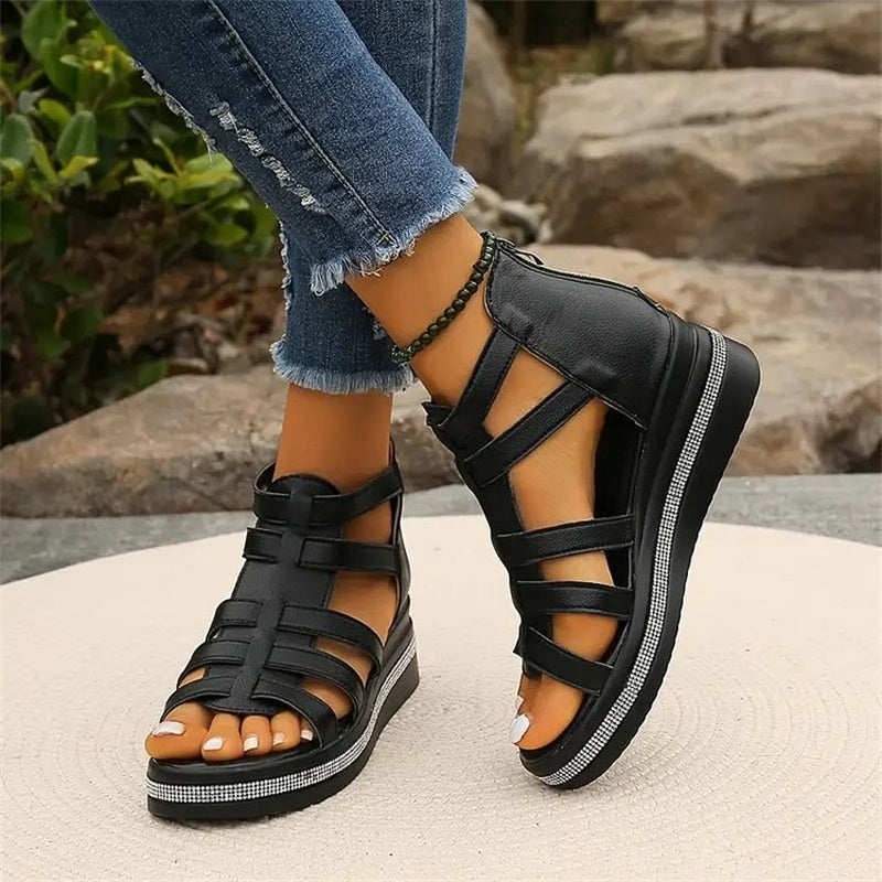 Tina - Platform Sandalen met Strass-embellishment