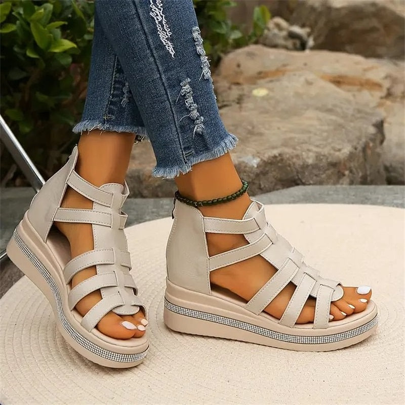 Tina - Platform Sandalen met Strass-embellishment