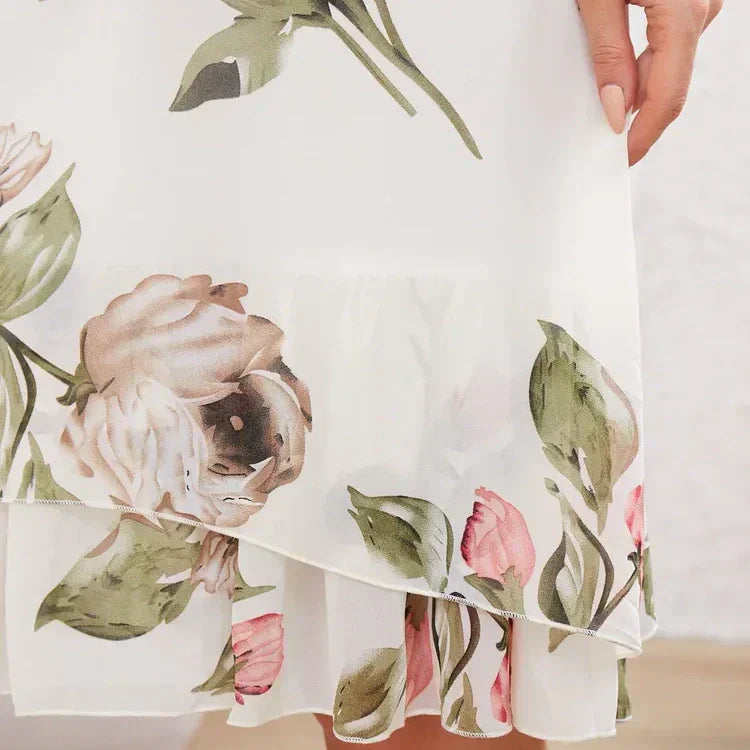 Kalina - Chiffon jurk met bloemblaadjes