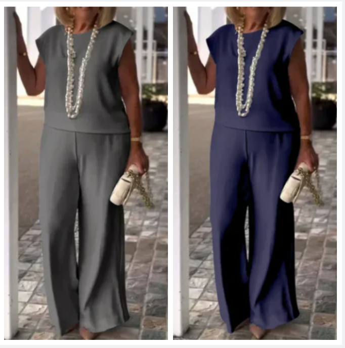 Anissa - Mouwloze Top en Broek met Ronde Hals voor Dames