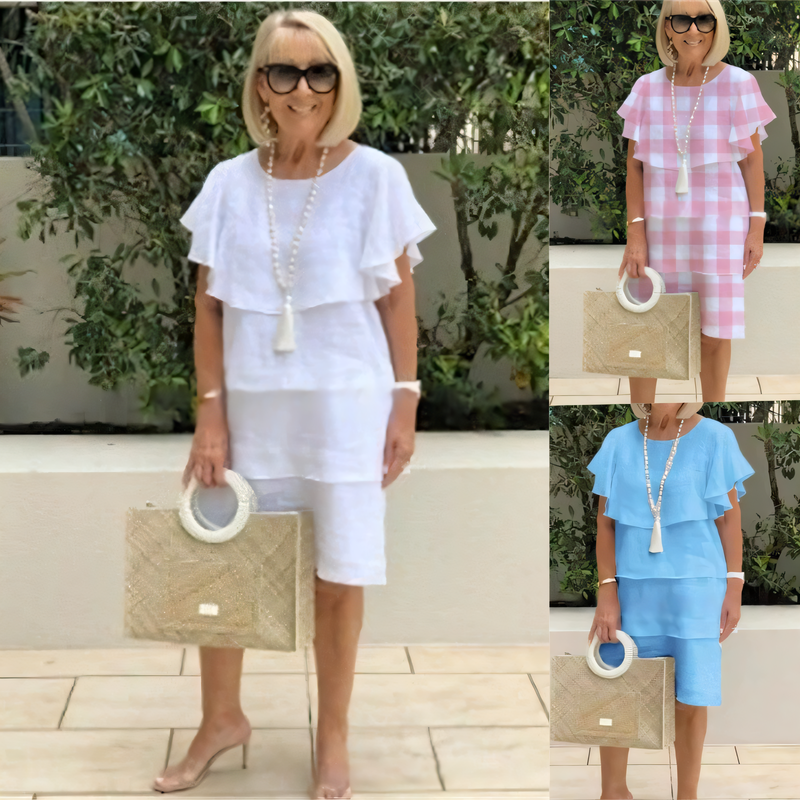 Sibel - Korte chiffon zomerjurk