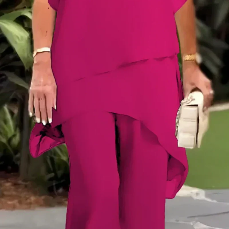 Eryndra - Elegant Vrouwen Ensemble met Drapé Palazzo Broek