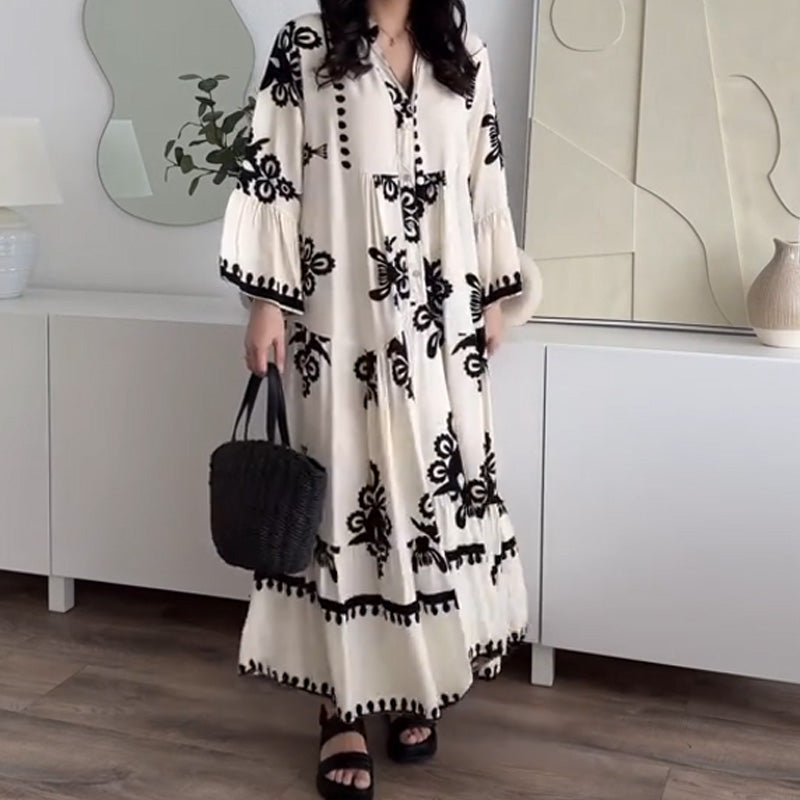 Katell - Dames Midi Dress met Ruches