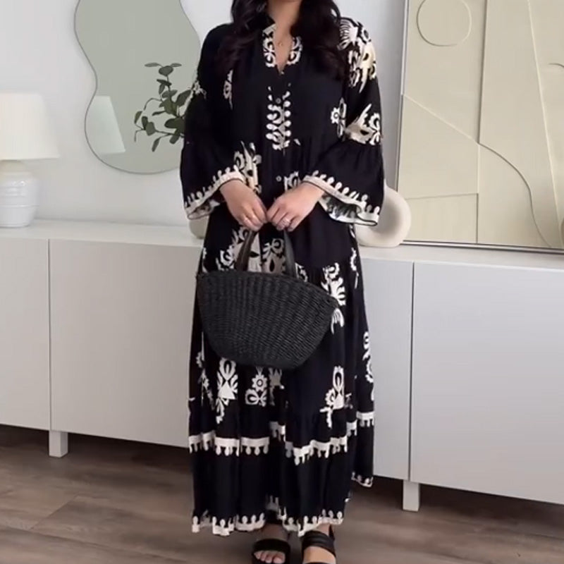 Katell - Dames Midi Dress met Ruches