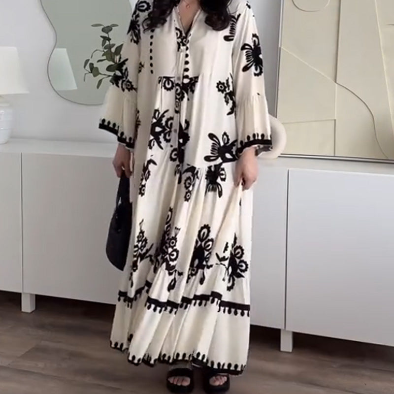 Katell - Dames Midi Dress met Ruches