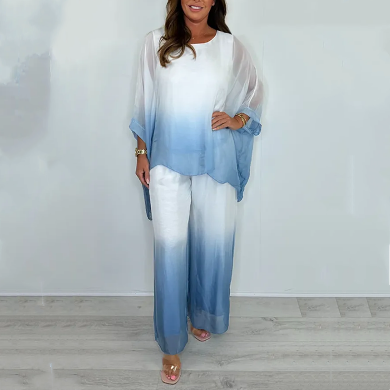 Kyra - Dip Dye Set met Top en Broek met Wijde Pijpen