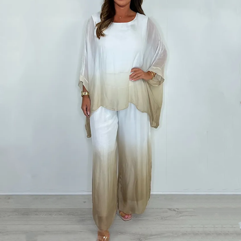 Kyra - Dip Dye Set met Top en Broek met Wijde Pijpen
