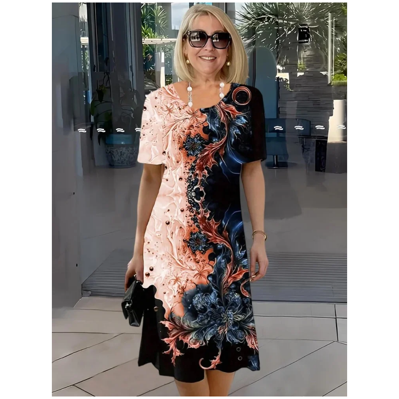 Selene - Casual zomerjurk voor dames met 3D-bloemdessin