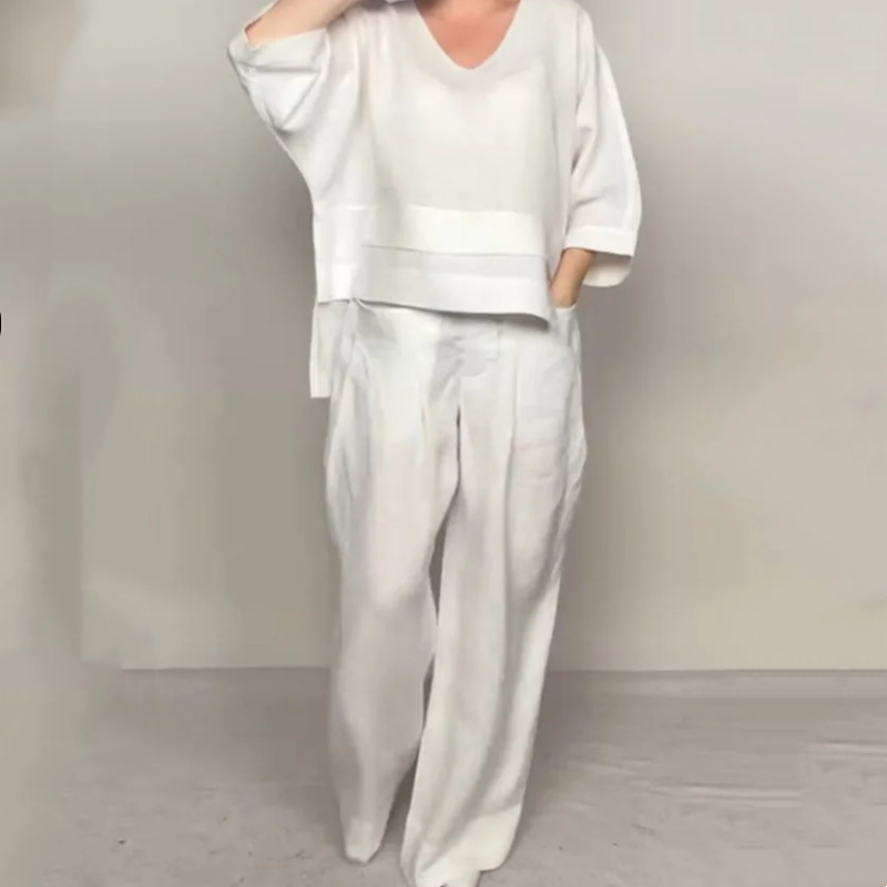 Ilyara - Casual Katoen Linnen Set voor Vrouwen