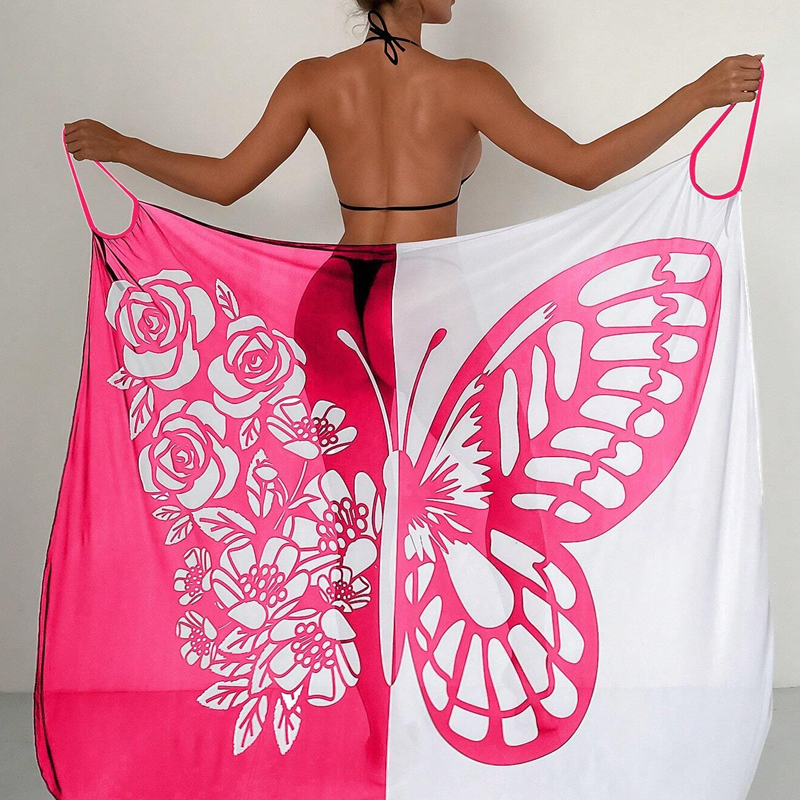 Kassara - Dames Badpak Cover-up met Vlinderpatroon