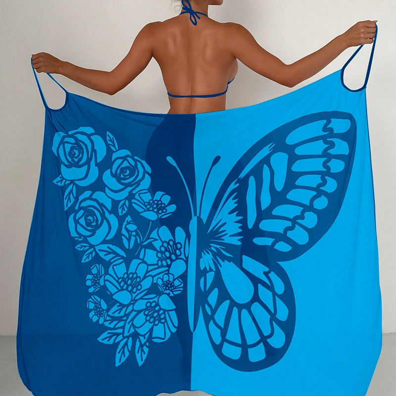 Kassara - Dames Badpak Cover-up met Vlinderpatroon