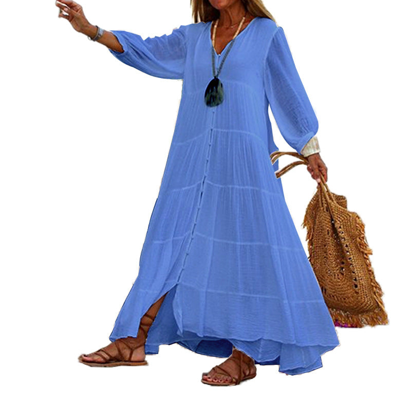 Lunariah - Dames maxi jurk met v-hals