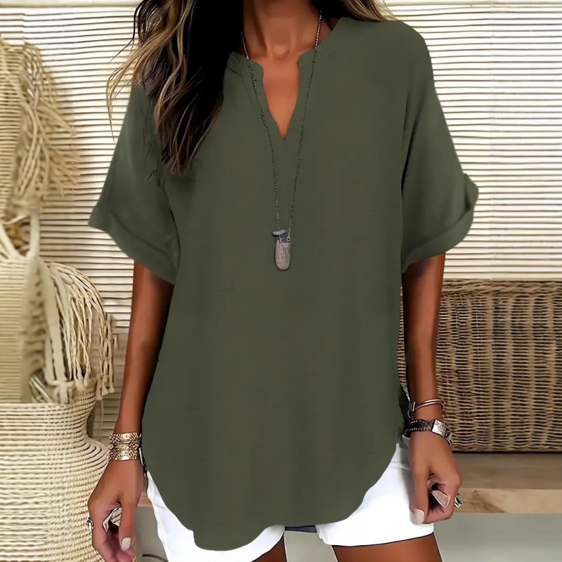 Sylmira - Elegante Losse Blouse met V-hals