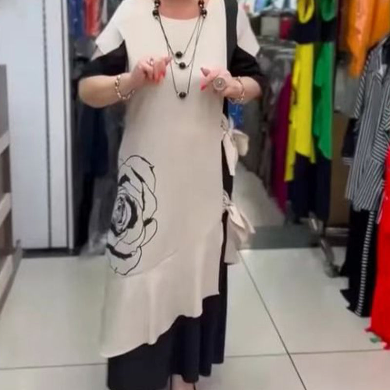 Hyelina - Lange jurk met kleurblokken